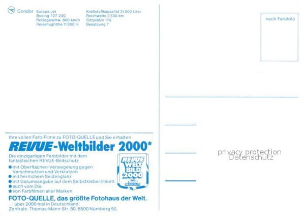 Flugzeuge Zivil Condor Europa-Jet Boeing 727-230 – Bild 2