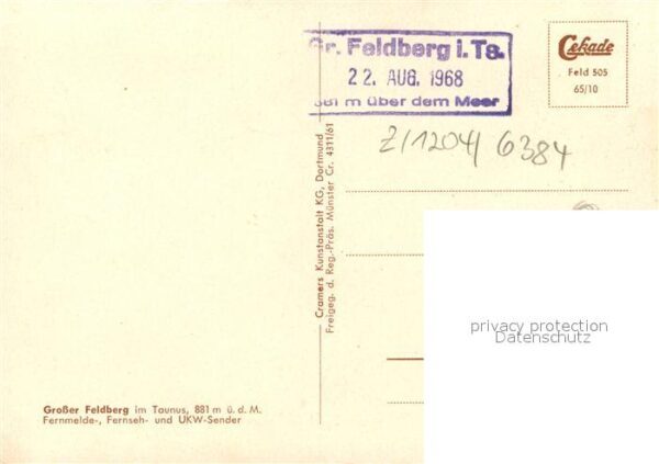 Grosser Feldberg Taunus Fernmeldeturm Sender Berggasthof Fliege – Bild 2