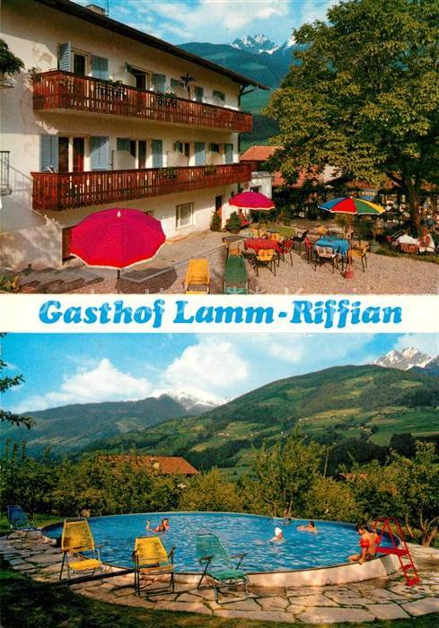 Riffian Meran Gasthof Lamm Terrasse Swimming Pool