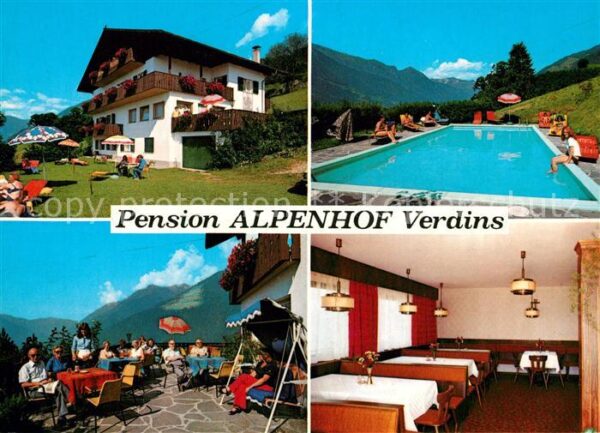 Verdins Pension Alpenhof Terrasse Gaststube Swi