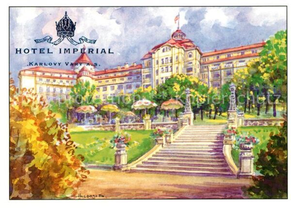Karlovy Vary Lazensky Hotel Imperial Künstlerkarte