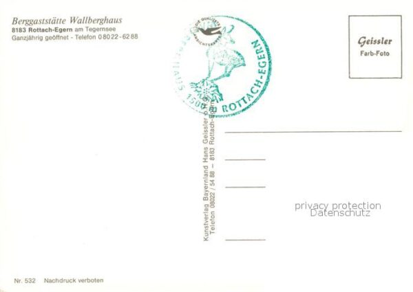 Rottach-Egern Berggaststätte Wallberghaus Bergkapelle – Bild 2