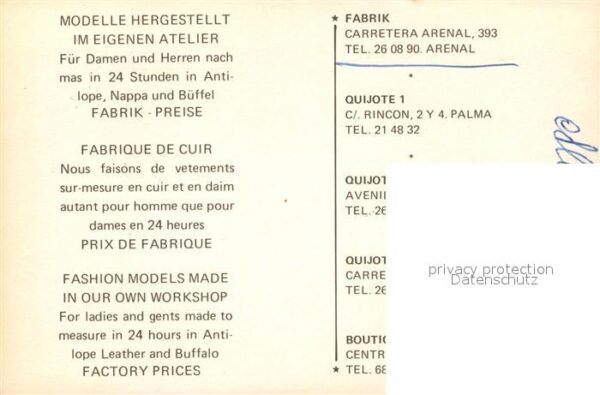 Arenal Mallorca Taller Don Quijote Leder Mode Atelier – Bild 2