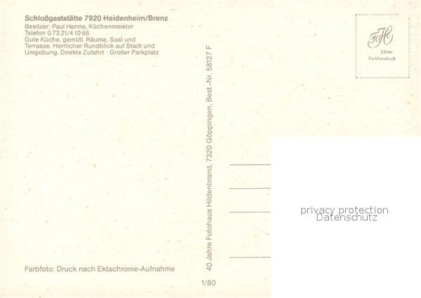 Heidenheim Brenz Schlossgaststätte – Bild 2