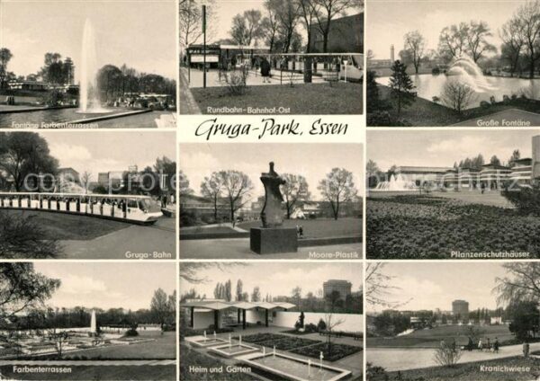 Essen Ruhr Grugapark Fontäne Rundbahn Bahnhof Farb