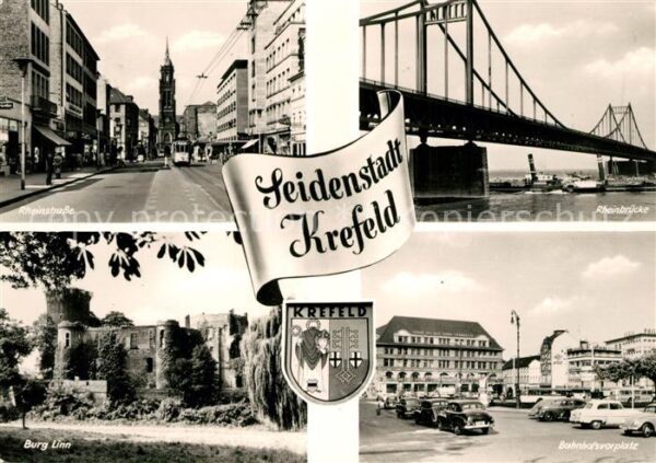 Krefeld Rheinstrasse Burg Linn Rheinbrücke Bahn