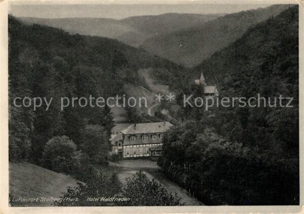 Stolberg Harz Landschaftspanorama mit Hotel Waldfried