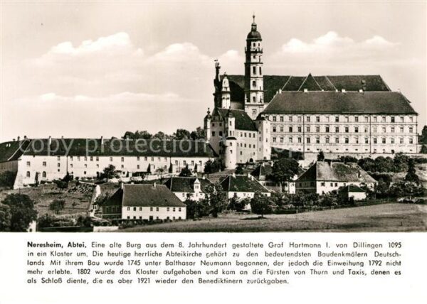 Neresheim Abtei Alte Burg aus 8. Jhdt. Chronik