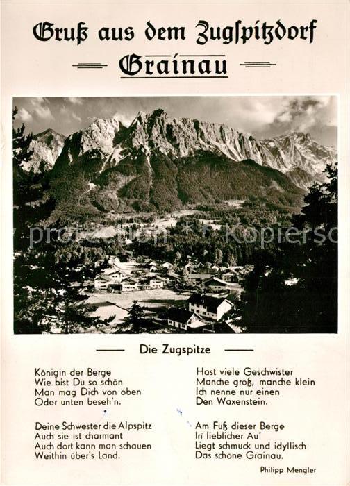 Grainau Gesamtansicht mit Zugspitze Wetterstein