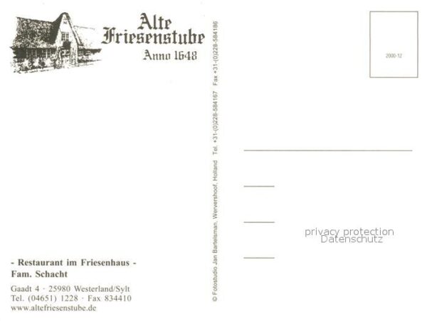 Westerland Sylt Alte Friesenstube anno 1648 Restaurant – Bild 2