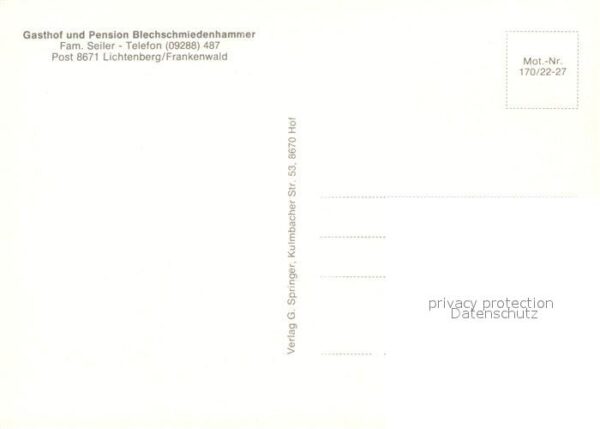 Lichtenberg Oberfranken Blechschmiedenhammer Gasthof Hirschspru – Bild 2