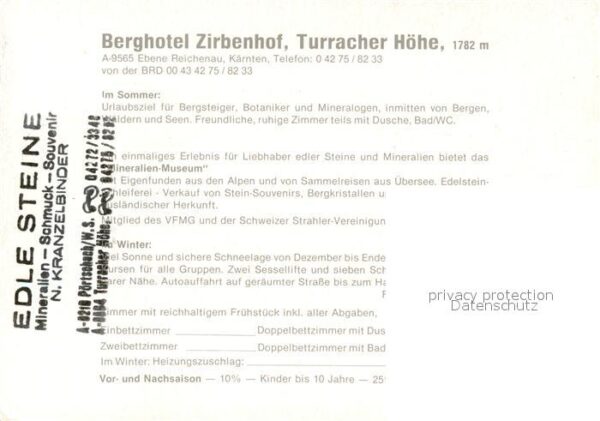 Ebene Reichenau Kaernten Berghotel-Zirbenhof Turracher Höhe – Bild 2