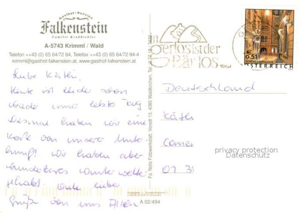 Krimml Fliegeraufnahme Gasthof Falkenstein – Bild 2