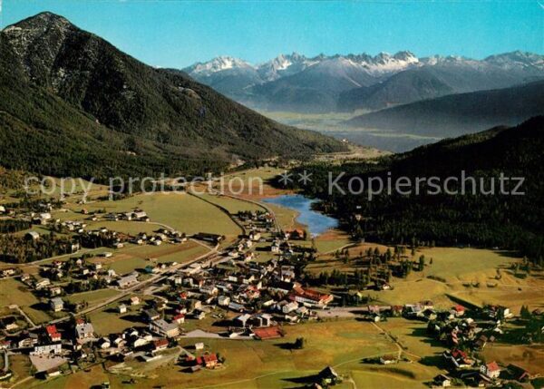 Seefeld Tirol Fliegeraufnahme gegen Kalkkögel
