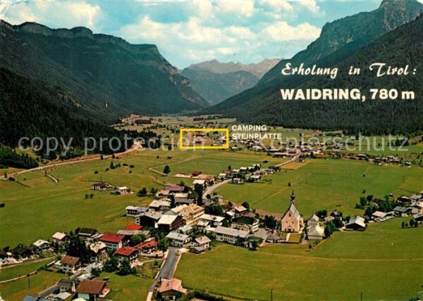 Waidring Tirol Fliegeraufnahme Camping Steinplatte Fam