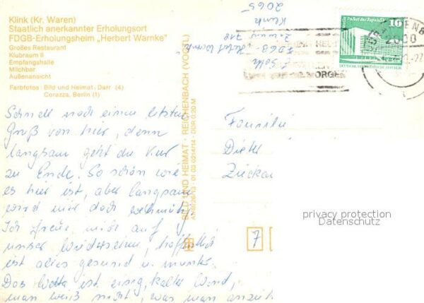 Klink Waren FDGB Erholungsheim Herbert Warnke – Bild 2