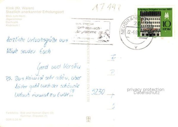 Klink Waren FDGB Erholungsheim Herbert Warnke – Bild 2