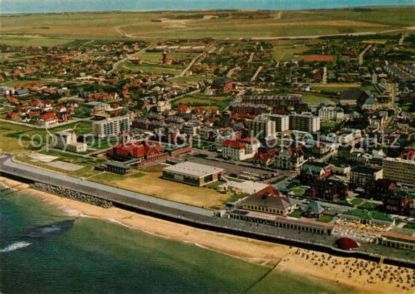 Westerland Sylt Fliegeraufnahme mit Strand