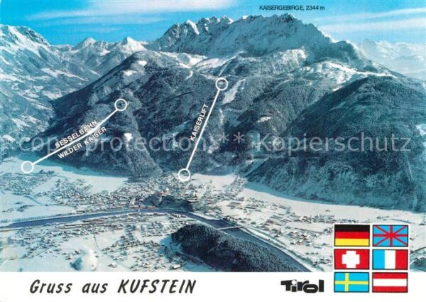 Kufstein Tirol Fliegeraufnahme Kaiserlift Sesselbahn-W