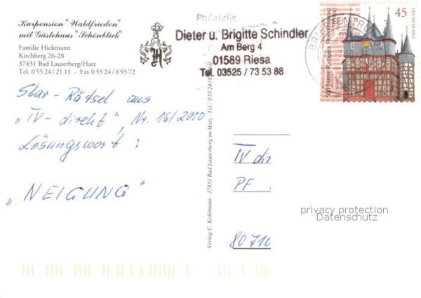 Bad Lauterberg Kurpension Waldfrieden Gästehaus Schönb – Bild 2