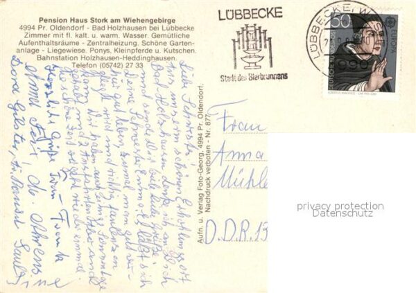 Bad Holzhausen Luebbecke Pension Haus Stork am Wiehengebirge Pon – Bild 2