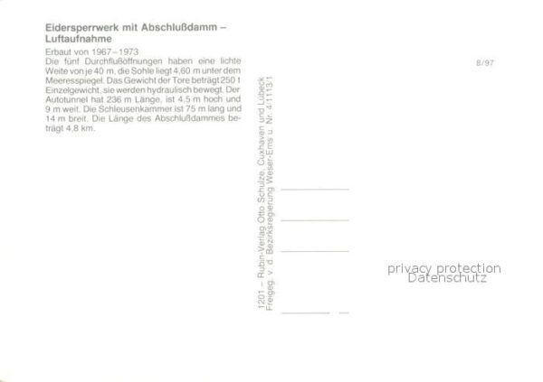 Eidersperrwerk Fliegeraufnahme mit Abschlußdamm – Bild 2