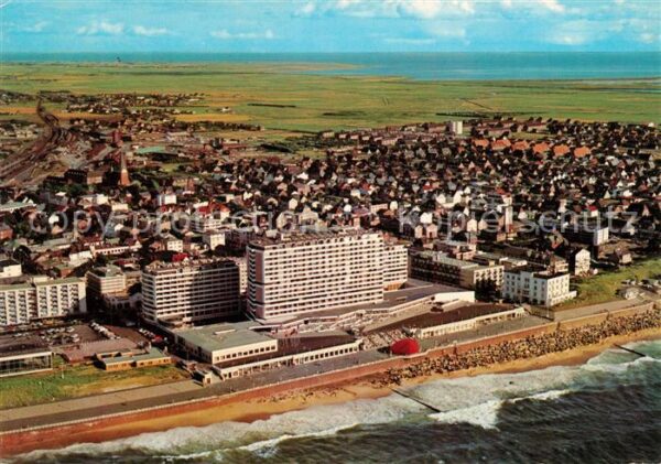 Westerland Sylt Fliegeraufnahme mit Promenade Strand