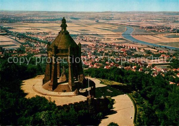 Porta Westfalica Fliegeraufnahme Kaiser-Wilhelm-Denkmal