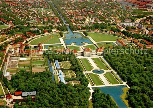 Muenchen Fliegeraufnahme Schloß Nymphenburg