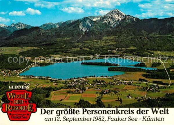 Faakersee Fliegeraufnahme grösster Personenkreis