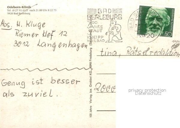 Bad Berleburg Odeborn-Klinik Anwendungen – Bild 2