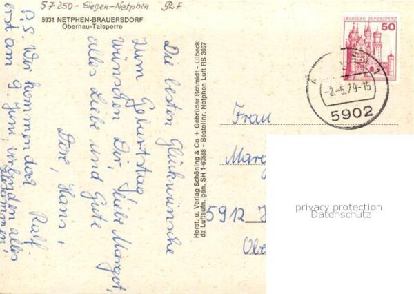 Brauersdorf Netphen Fliegeraufnahme Obernau-Talsperre – Bild 2
