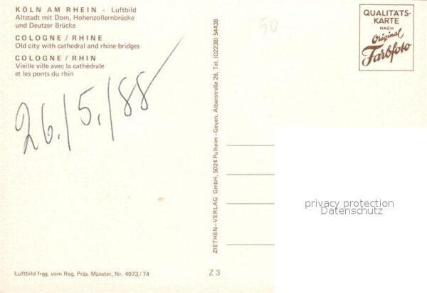Koeln Rhein Fliegeraufnahme mit Dom Rhein – Bild 2