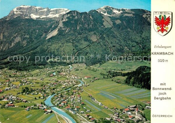 Kramsach Fliegeraufnahme mit Sonnwendjoch-Bergba