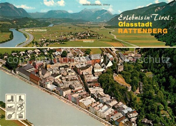 Rattenberg Tirol Fliegeraufnahme Galsstadt im Unterinnta