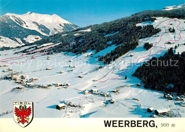 Weerberg Fliegeraufnahme mit Schlepplift zum Alp