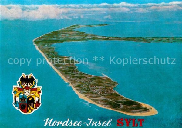 Insel Sylt Nordseeinsel Fliegeraufnahme Wappen