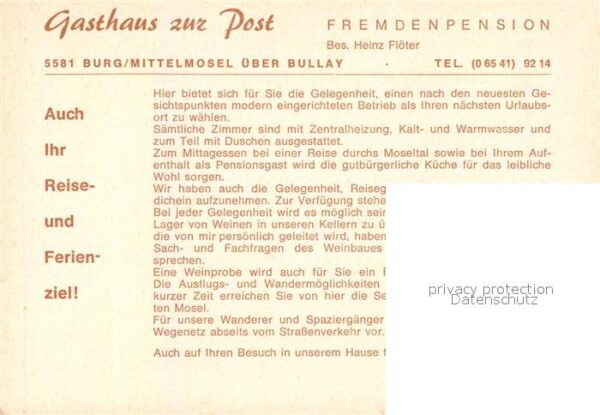 Burg Mosel Weinhaus Gasthaus zur Post – Bild 2