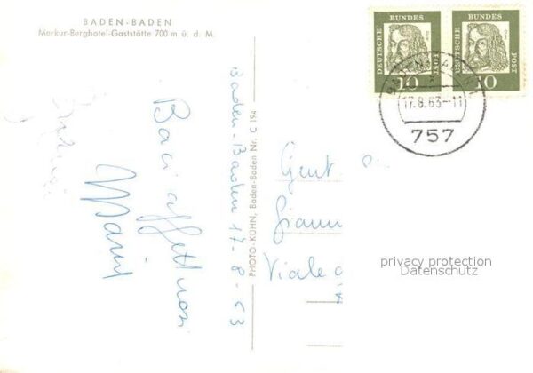 Baden-Baden Merkur Berghotel Gaststätte Fliegeraufn – Bild 2