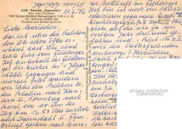 Multen Cafe Pension Jägerstüble Schwarzwald – Bild 2