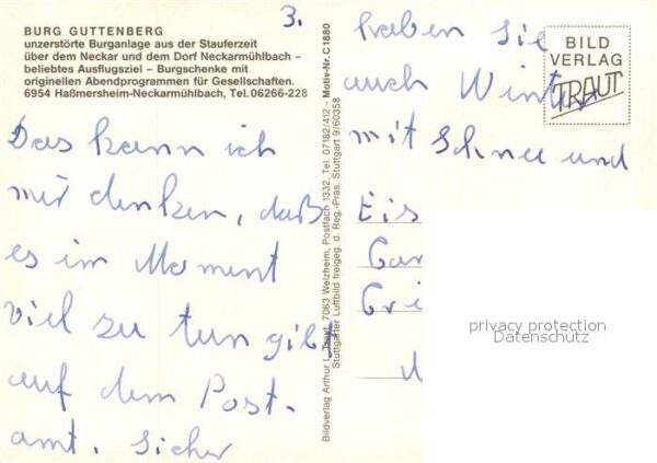 Neckarmuehlbach Burg Guttenberg Burganlage aus der Stau – Bild 2