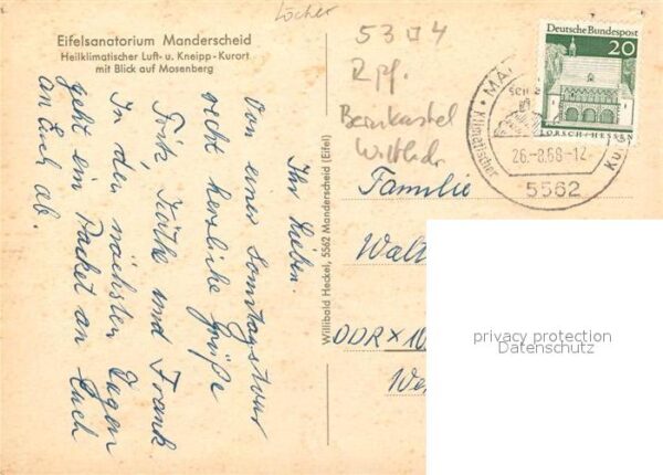 Manderscheid Eifel Eifelsanatorium Blick auf Mosenberg – Bild 2