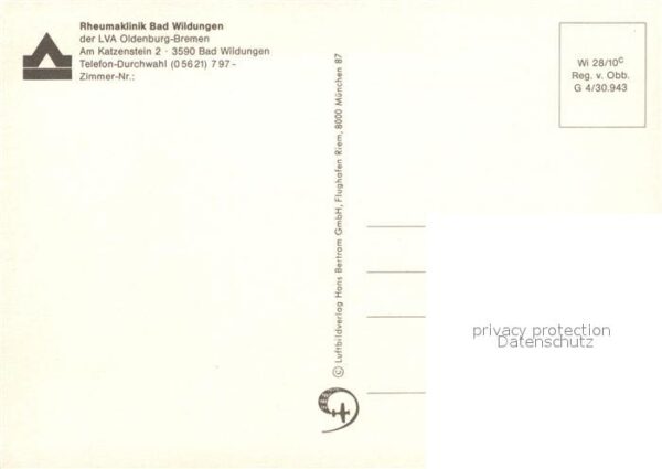 Bad Wildungen Rheumaklinik der LVA Oldenburg Bremen F – Bild 2