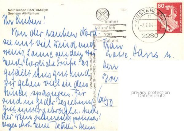 Rantum Sylt Seeheim Alt-Rantum Nordseebad Fliegerau – Bild 2