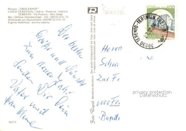 Terenten Vintl Suedtirol Pension Tirolerhof Schwimmbad – Bild 2