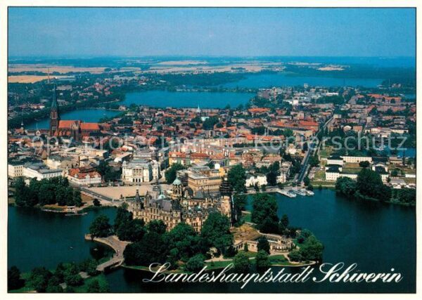 Schwerin Mecklenburg Fliegeraufnahme Altstadt Schloss