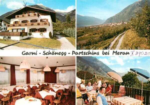 Partschins Parcines Garni Schönegg Terrasse Panorama