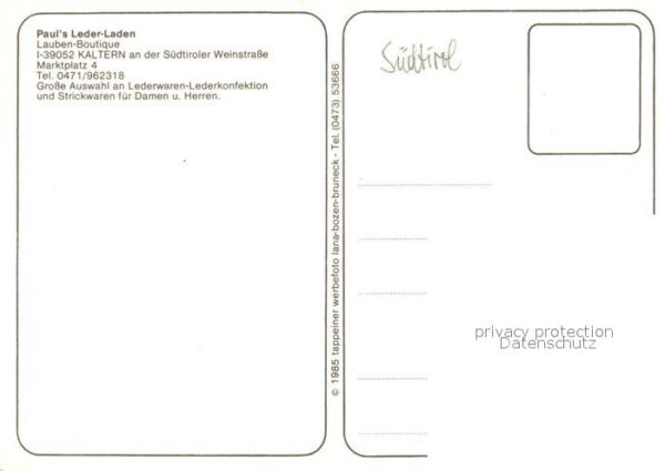 Kaltern Weinstrasse Tirol Pauls Lederladen Brunnen – Bild 2