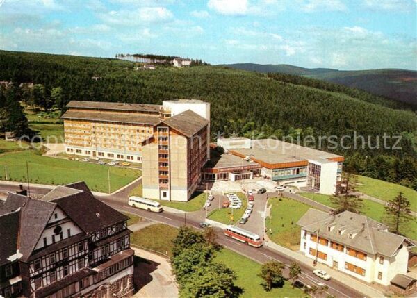 Oberhof Thueringen Fliegeraufnahme FDGB Erholungsheim Frit