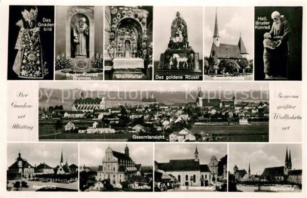 Altoetting Gesamtansicht Kapellplatz Basilika Brud